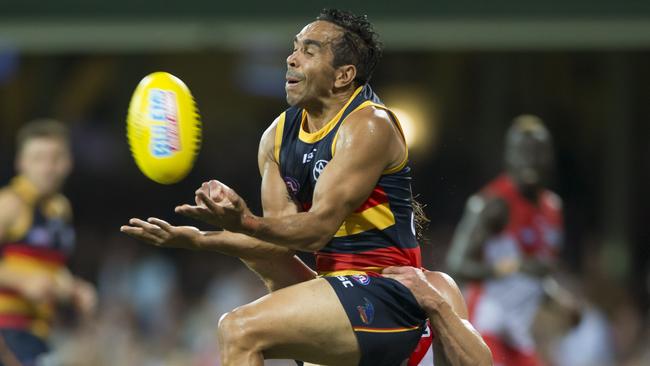 Eddie Betts takes a grab against Sydney. Picture: AAP Image/Craig Golding