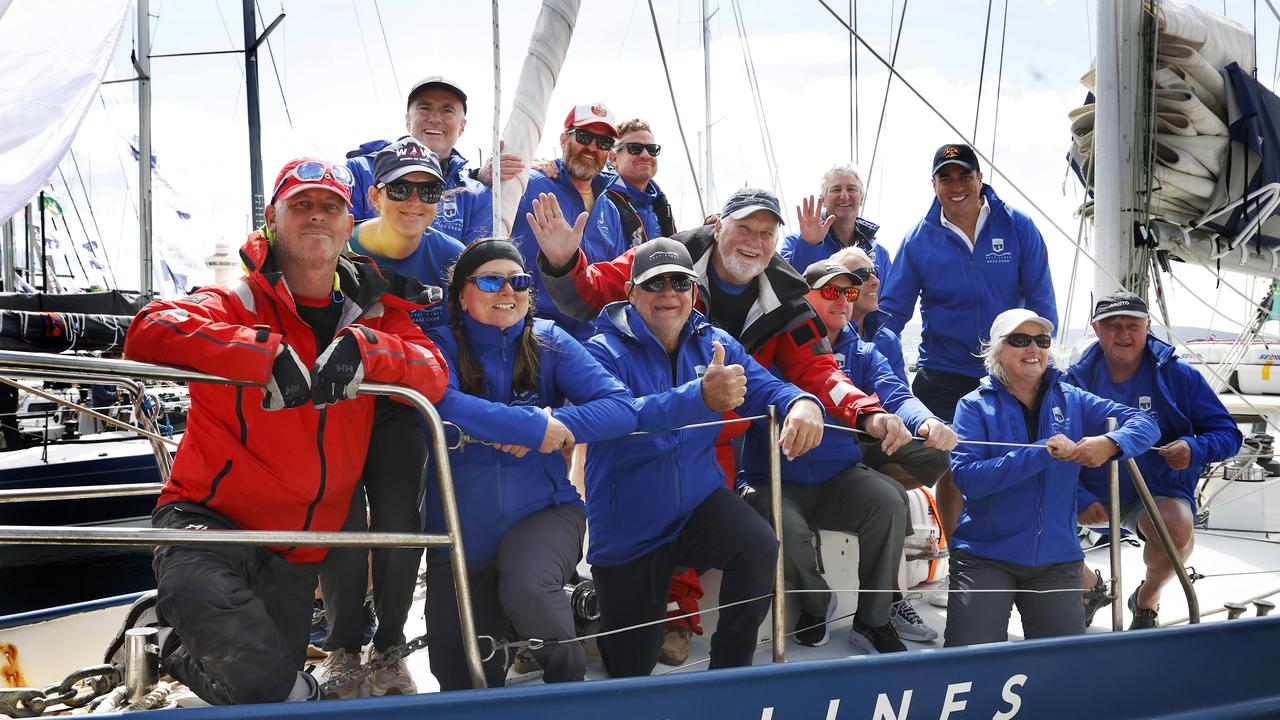 Crew of Salt Lines. Arrival of Salt Lines the last boat to finish the 2024 Sydney to Hobart. Picture: Nikki Davis-Jones