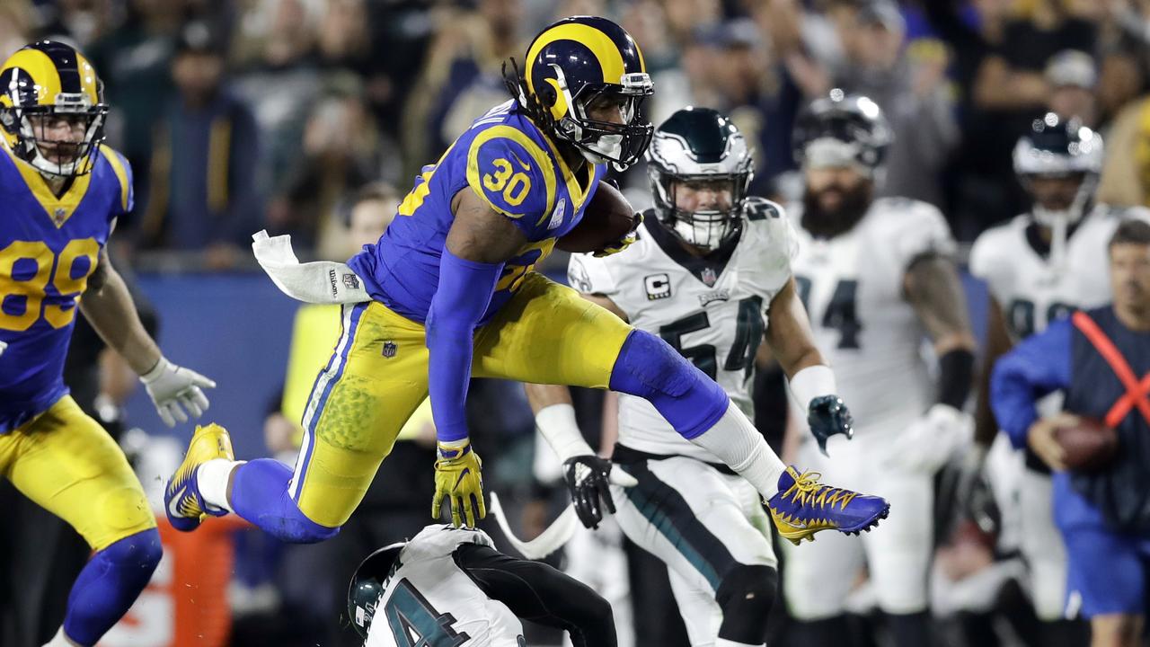 Taukeiaho often studies Los Angeles Rams running back Todd Gurley. (AP Photo/Marcio Jose Sanchez)