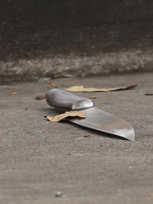 A bent knife at the scene. Picture John Grainger