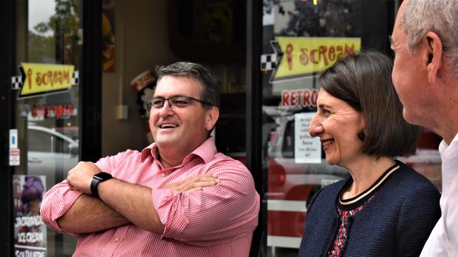 Clarence Valley councillor Richie Williamson looked right at home alongside NSW Premier Gladys Berejiklian in Grafton on Monday, 26th October, 2020. Photo: Bill North / The Daily Examiner