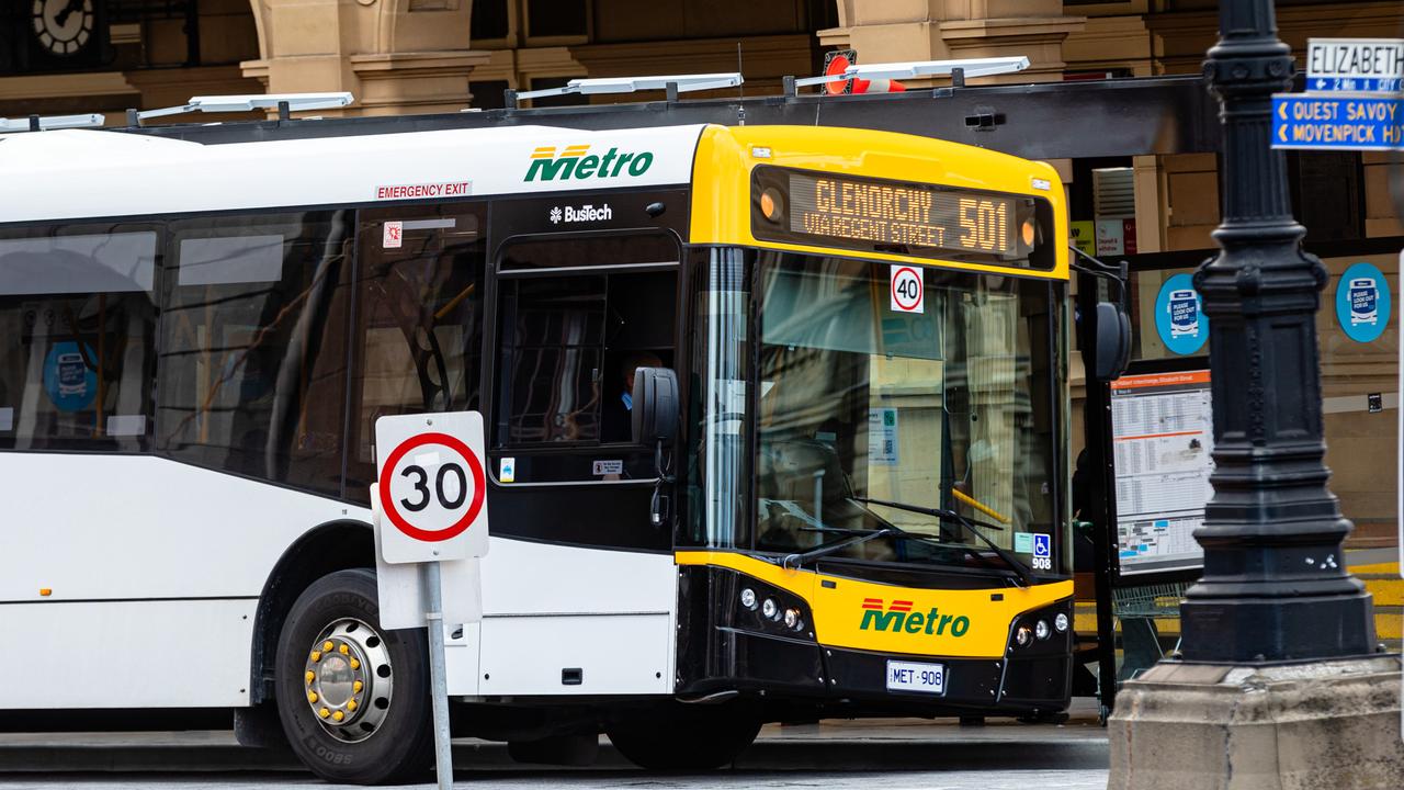 A Metro bus at Elizabeth Street Mall. Picture: Linda Higginson