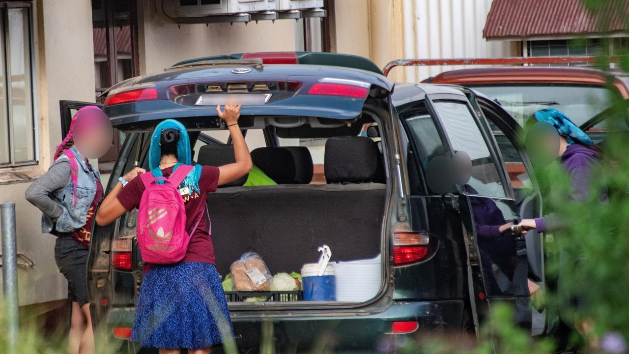 Female members of Anglican Catholic Mission Community arrive at the group’s Atherton cafe. Picture: Brian Cassey