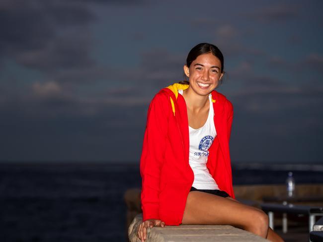 Ruby Thomasyu, 14, is a silver medallist for Coogee Surf Life Saving Club in U15 beach spring and U15 beach relay. Picture: Monique Harmer