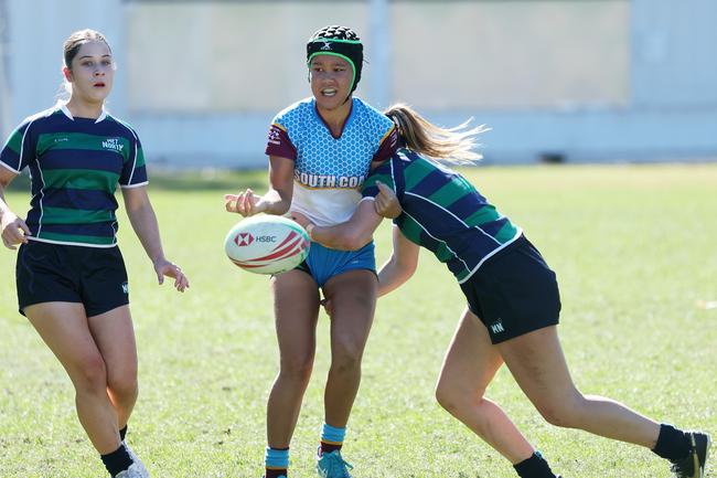 Girls rugby 7s schoolgirls state championship, Ballymore Stadium, Herston. Picture: Liam Kidston