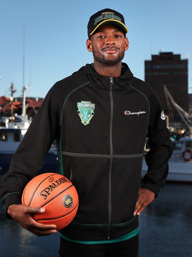 Tasmania JackJumpers import Milton Doyle on Hobart’s Waterfront. Picture: Nikki Davis-Jones