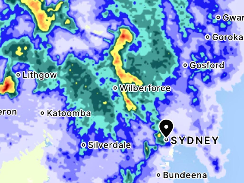 Wild weather crashes through Sydney at 5.30pm. Picture: BOM.