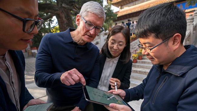 Apple chief executive Tim Cook during a visit to Beijing in 2018. Picture: AP