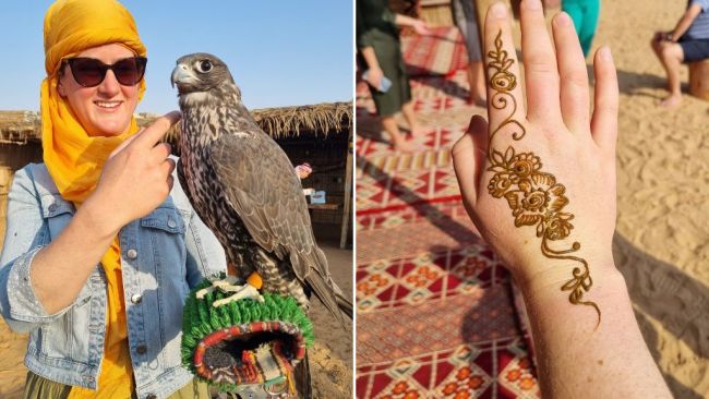 Platinum Heritage's tour includes falconry and henna demonstrations. Picture: Kirrily Schwarz