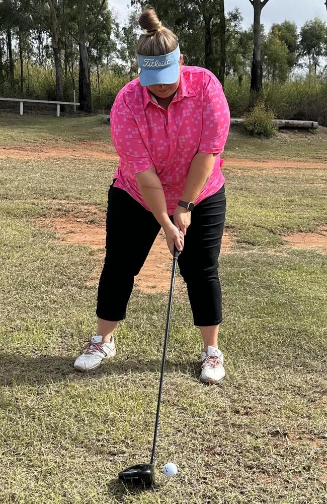 Shai Pearce will tee off in the Queensland Sand Green Ladies Championships on her home course of Mt Morgan this weekend.