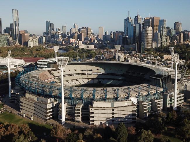 Melbourne, Australia - April 19, 2019: Melbourne Cricket Ground (MCG). The MCG was built in 1853 and went on to become an icon that has increased in size and capacity to now hold over 120,000 people. The MCG is home to the Australian Football League, as well as international cricket matches and concerts.