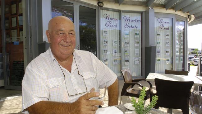 Real estate agent Norm Martin, pictured in 2007, enjoys the alfresco dining at Cotton Tree that he said had flourished with the numerous residential developments in the area. Picture: Michaela Glen