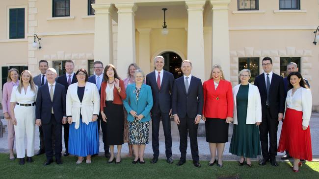 The Labor cabinet with Governor Frances Adamson at Government House on Monday. Picture: NCA NewsWire/Dean Martin