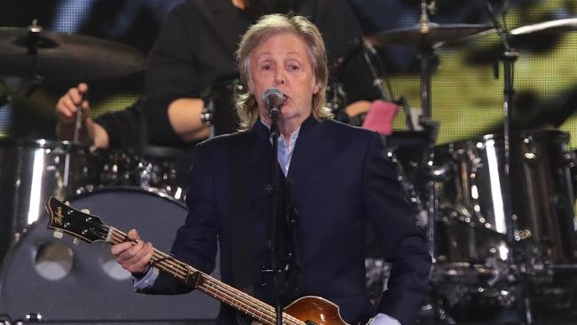 Paul McCartney in concert at Marvel Stadium in Melbourne. Saturday, October 21, 2023. Picture: David Crosling