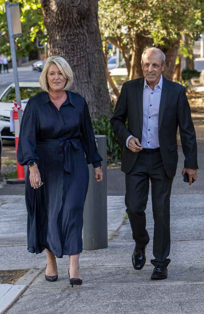 Police Minister Yasmin arriving at Emanuel Synagogue on Friday night. Picture: Monique Harmer