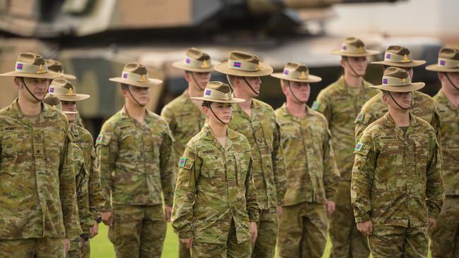 On parade at Darwin's Robertson Barracks. Picture: Glenn Campbell