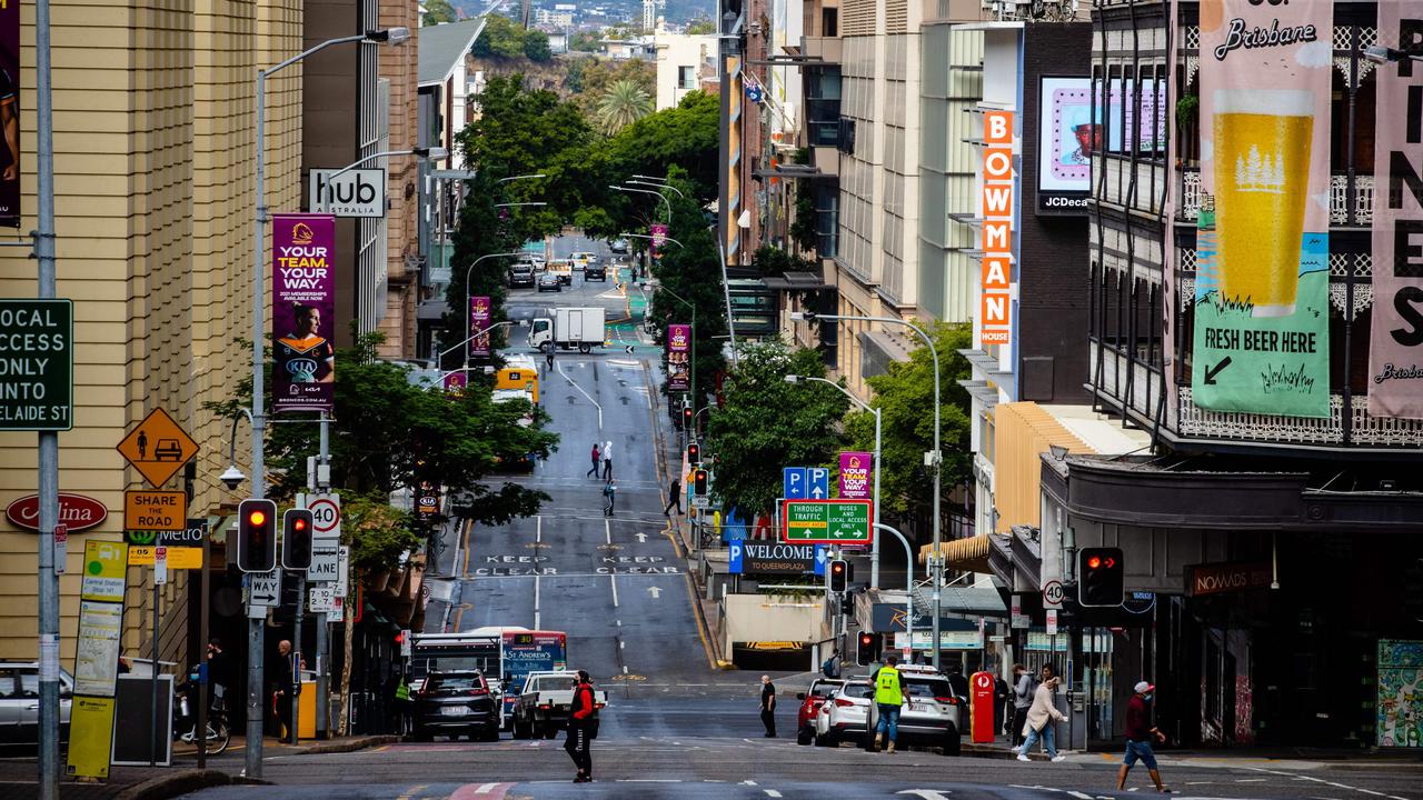 Brisbane’s CBD on Wednesday. Picture: Patrick Hamilton/AFP