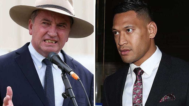 Barnaby Joyce and Israel Folau