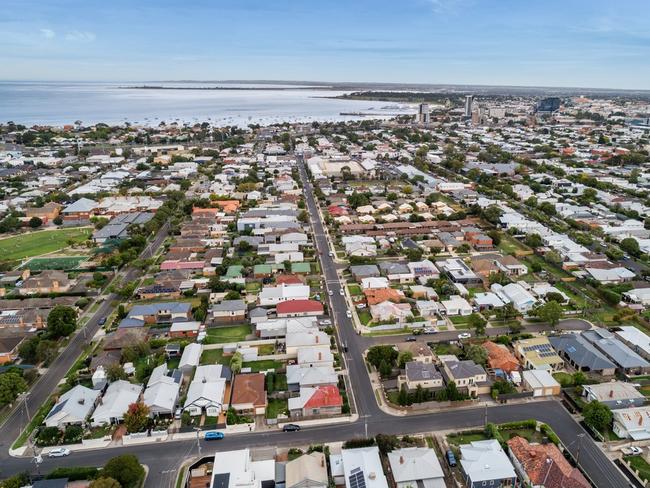 Drone images of 68 Collins St, Geelong West. The house in disrepair sold for $371,000.