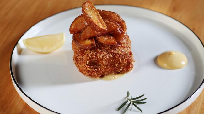 Giro D’Italia is a labour of love and there’s a lot to love about the cotoletta valdostana. Picture: Rebecca Michael