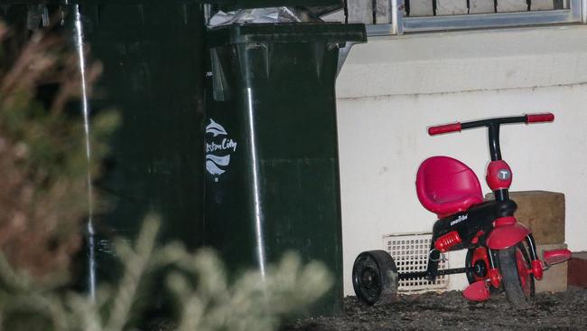 A child’s bike can be seen at the home. Picture: Ian Currie