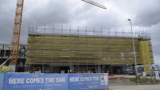 Progress on the construction of USC Moreton Bay. Picture: David Alexander