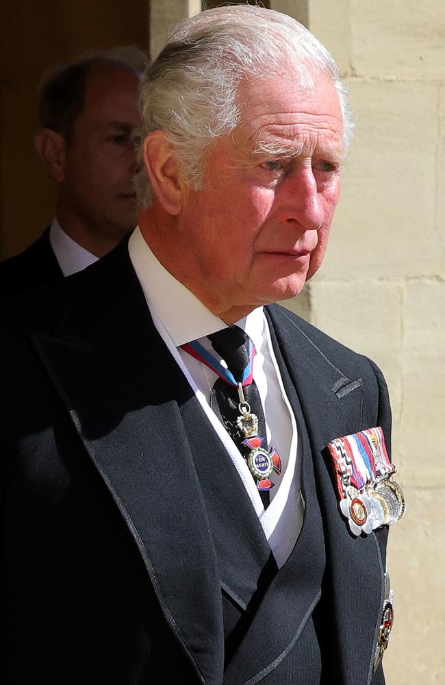 Prince Charles, Prince of Wales walks in the procession during the funeral of Prince Philip at Windsor Castle. It is thought that he will begin taking on more duties. Picture: Getty Images