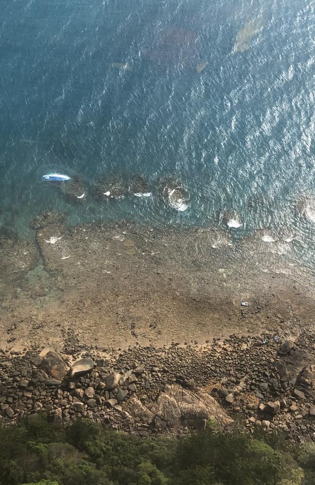 A boat has sunk off Scawfell Island, 60km from Mackay, stranding six people. Photo: RACQ CQ Rescue