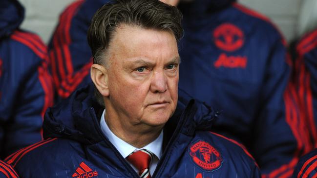 Manchester United manager Louis van Gaal watches from the dug out during the English Premier League soccer match between West Bromwich Albion and Manchester United, at the Hawthorns in West Bromwich, England, Sunday, March 6, 2016. (AP Photo/Rui Vieira)