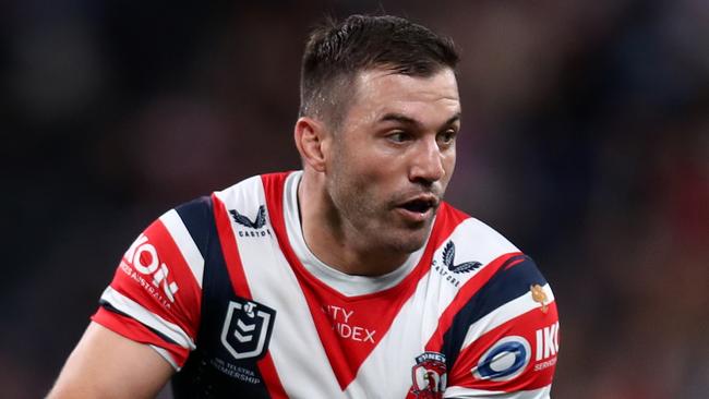 SYDNEY, AUSTRALIA - JUNE 10: James Tedesco of the Roosters runs the ball during the round 15 NRL match between Sydney Roosters and Penrith Panthers at Allianz Stadium on June 10, 2023 in Sydney, Australia. (Photo by Jason McCawley/Getty Images)