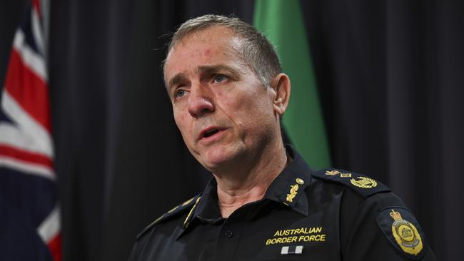 Commissioner of the Australian Border Force, Michael Outram, said the illicit tobacco trade was tied with organised crime. Picture: NCA NewsWire / Martin Ollman