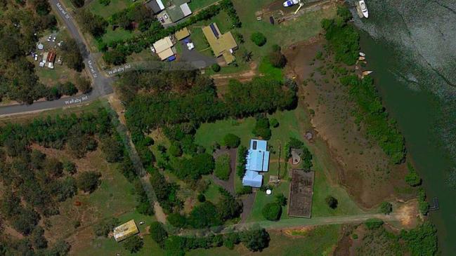 A Google map showing the gazetted road coming behind the mansion, which is pictured here with a blue roof. The government plans to build the road to the waterfront. It is unknown what the government will now do with the mansion but the plans for the site include a carpark. Picture: Google Maps 2023