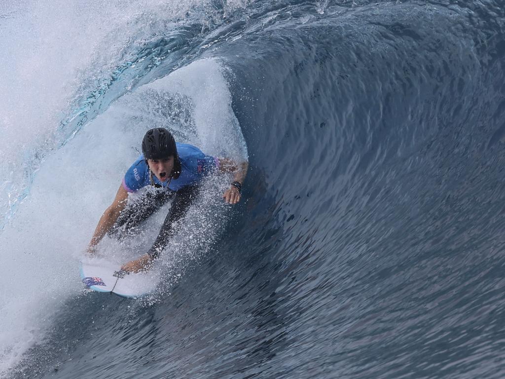 Molly Picklum competing in Tahiti. Picture: Sean M. Haffey/Getty Images