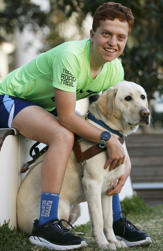 Ben Said and his guide dog Jontie. Picture: Tim Pascoe