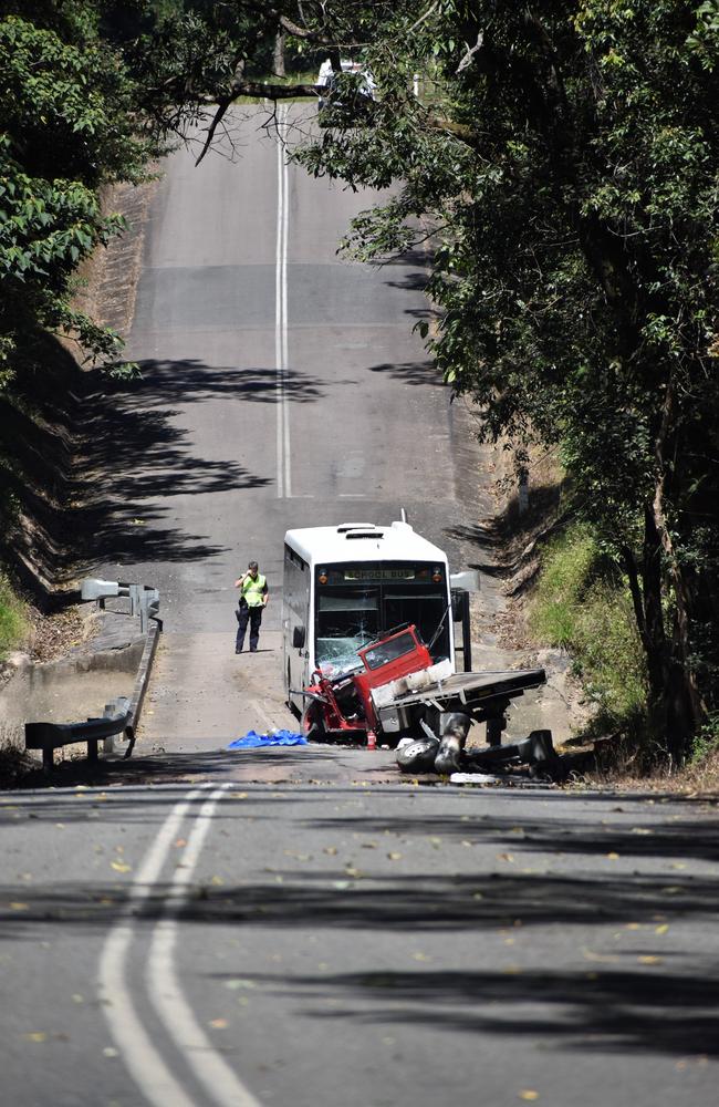 The scene not long after of the nasty accident. Photograph: Cameron Bates