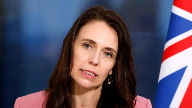 Jacinda Ardern speaks to reporters at the UN. Picture: AFP.