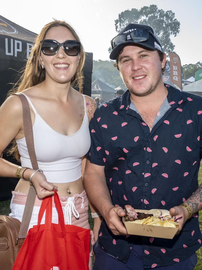 Brooke Budden and Jesse Hatherall at Meatstock, Toowoomba Showgrounds. Friday, April 8, 2022. Picture: Nev Madsen.