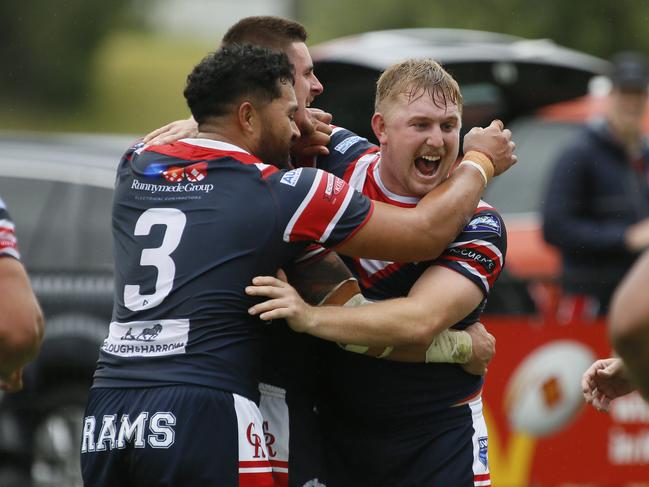 Camden players celebrate a try. Picture: Warren Gannon Photography