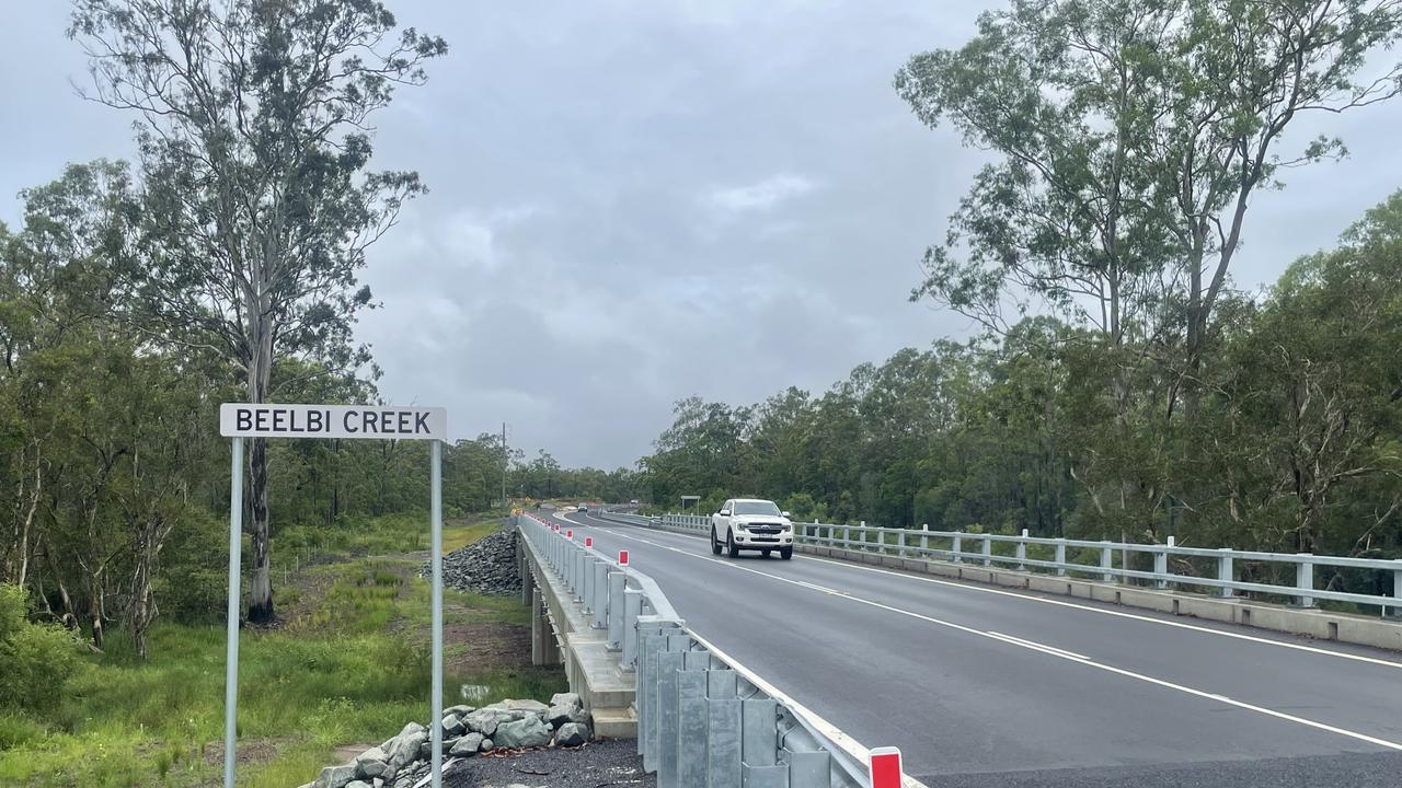 A new four-span bridge between Beelbi Creek and Takura is now open to traffic, providing improved flood immunity for the region.