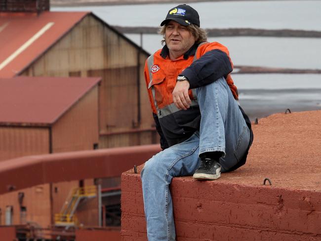 07/04/2016 OneSteel worker Grham Harrison is worried for the future of Whyalla after Arrium has goning into administration today. Kelly Barnes/The Australian