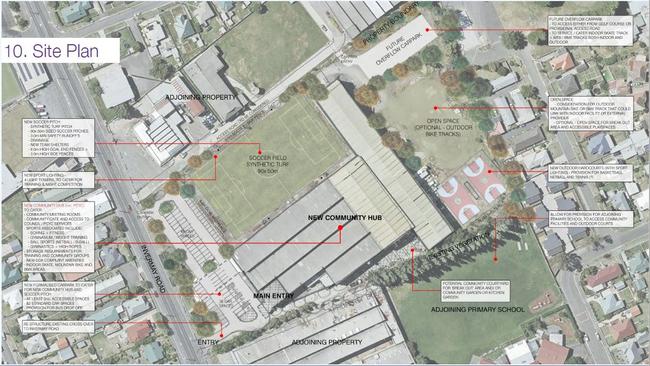 Proposal for the planned Northern Suburbs Community Recreational Hub, taken from the 2018 business case. Picture: Leisure Planners