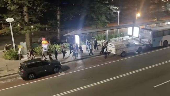 Police on Belgrave St, Manly on January 6. Picture: Manly Observer