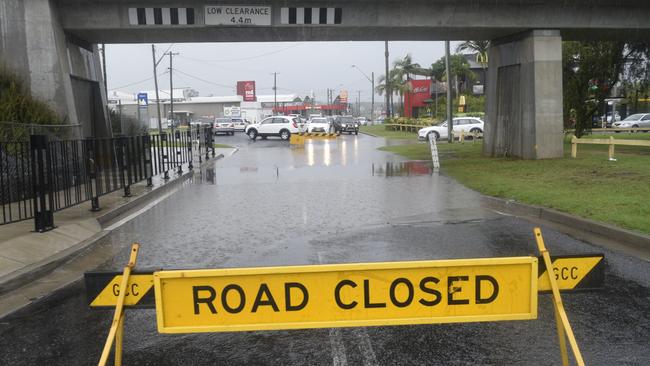 CLOSED: Heavy rains across the Clarence Valley this morning caused flash flooding at Spring St, South Grafton.