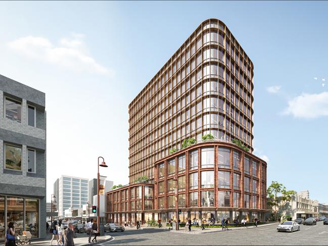 Artist's impression of the old Spotlight building on the corner of Liverpool and Harrington Streets, designed by architects, Gray Puksand for Techne Group.