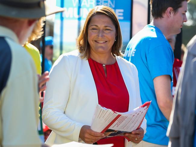 Fiona Phillips in Gilmore on election day. Photo:Wesley Lonergan