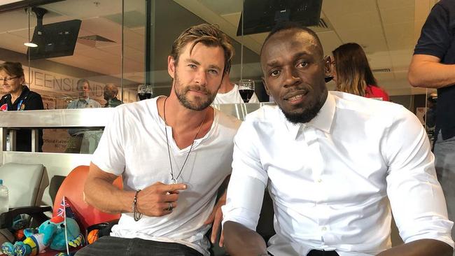 Chris Hemsworth dan Usain Bolt