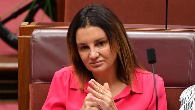 Senator Jacqui Lambie in the Senate chamber at Parliament House in Canberra. Picture: AAP