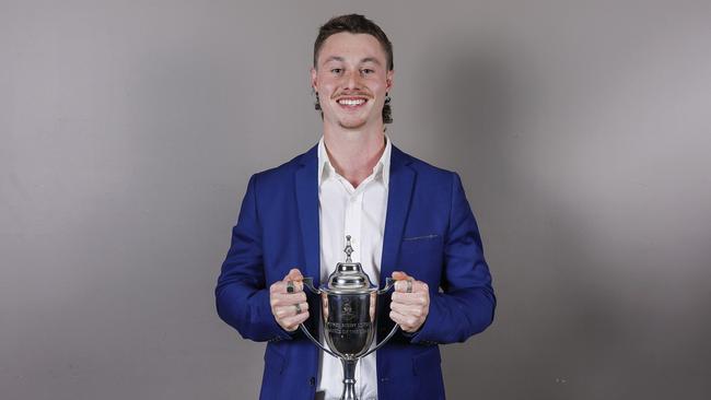 Conor Hickey (Warringah), winner of the 2022 Charter Hall Shute Shield Rookie of the Year at the 2022 Sydney Rugby Union Ken Catchpole Awards Dinner. Pic: Karen Watson.