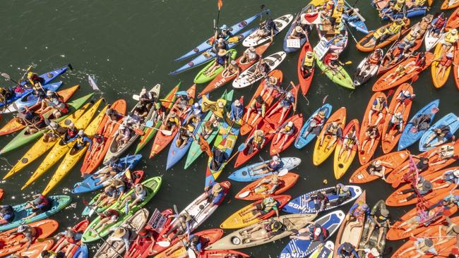 Climate activists blockading the Port of Newcastle in 2023.