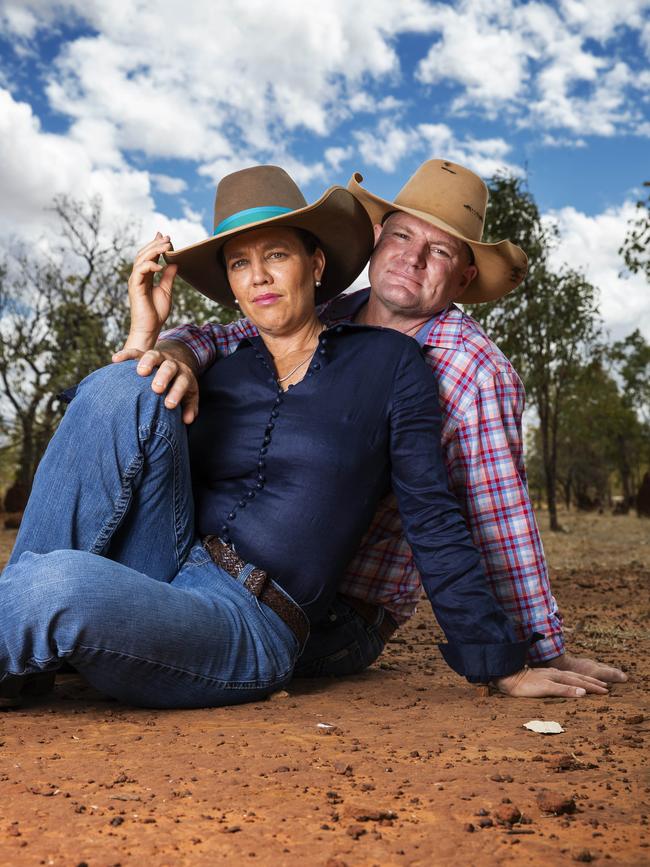 Tick and Kate Everett at home on their property outside Katherine in the Northern Territory. Photo Lachie Millard